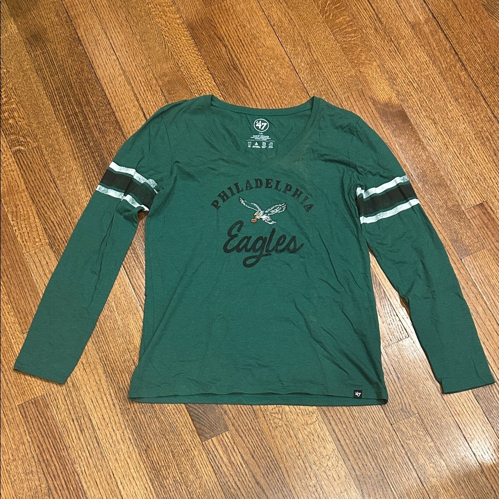 47 Brand Philadelphia Eagles Green Long Sleeve Women’s Shirt - Large, NWOT